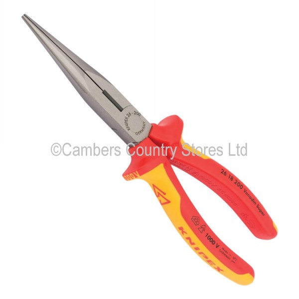 Knipex VDE Insulated Pliers Long Nose 200mm Cambers Country Store